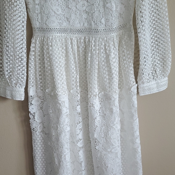 BHLDN White Long Sleeve Lace Wedding Dress Or Any Occassion - Picture 5 of 13